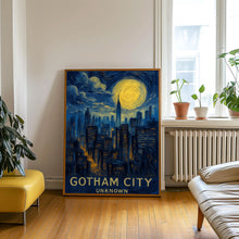 Gotham City Travel Print, Gotham City Fiction Poster Print, Gotham Wall Art, New York Fiction Travel Wall Decor
