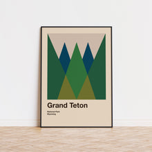 Grand Teton National Park Mid Century Poster  Abstract Travel Poster  Minimalist Art Print  National Park Poster  Wyoming Poster 1490619842