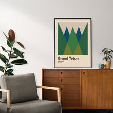 Grand Teton National Park Mid Century Poster  Abstract Travel Poster  Minimalist Art Print  National Park Poster  Wyoming Poster 1490619842
