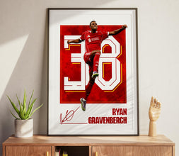 Gravenberch Poster Football Poster, Liverpool Soccer Wall Art Gift For Fans 4392454219