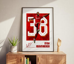 Gravenberch Poster Football Poster, Liverpool Soccer Wall Art Gift For Fans 4392454219