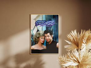 Grease Poster, Retro Movie Poster, Vintage Poster, John Travolta, Danny and Sandy, Olivia Newton-John, Musical Film Poster, Gift for Her 4309052999