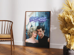 Grease Poster, Retro Movie Poster, Vintage Poster, John Travolta, Danny and Sandy, Olivia Newton-John, Musical Film Poster, Gift for Her 4309052999