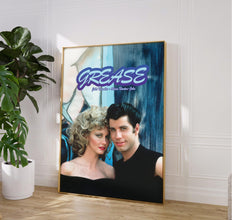 Grease Poster, Retro Movie Poster, Vintage Poster, John Travolta, Danny and Sandy, Olivia Newton-John, Musical Film Poster, Gift for Her 4309052999