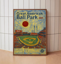 Great American Ball Park Poster, Reds Poster, Minimalist, Helvetica, Mid-Century Modern, Baseball Art, Baseball Stadium Poster, Cincinnati