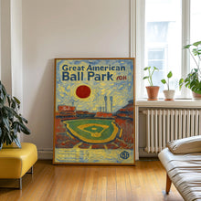 Great American Ball Park Poster, Reds Poster, Minimalist, Helvetica, Mid-Century Modern, Baseball Art, Baseball Stadium Poster, Cincinnati