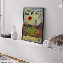 Great American Ball Park Poster, Reds Poster, Minimalist, Helvetica, Mid-Century Modern, Baseball Art, Baseball Stadium Poster, Cincinnati