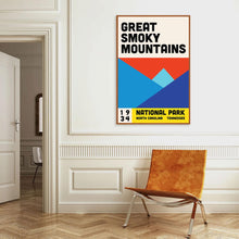 Great Smoky Mountains National Park Mid Century Poster  Abstract Travel Poster  Minimalist Art Print  National Park Poster 1769991756
