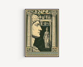 Greek Bust Wall Art - Antique Sculpture Print Museum Quality Poster - Greek Mythology Wall Decor - Poster, Framed, and Canvas Print