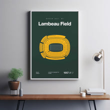 Green Bay Packers Poster, Lambeau Field Stadium Print, Mid Century Modern Football Post-RVOPJN