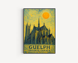 Guelph Poster Print, Guelph Travel Poster, Guelph Van Gogh Style Wall Art, Guelph, Ontario, Canada