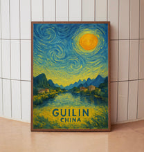 Guilin Poster Print, Guilin Travel Poster, Guilin Van Gogh Style Wall Art, Guilin, China