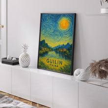 Guilin Poster Print, Guilin Travel Poster, Guilin Van Gogh Style Wall Art, Guilin, China