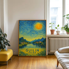 Guilin Poster Print, Guilin Travel Poster, Guilin Van Gogh Style Wall Art, Guilin, China