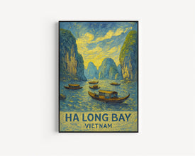 Ha Long Bay Vietnam Travel Print, Ha Long Bay Island Poster Print, Ha Long Bay Wall Art, Vietnam Ha Long Bay Island Wall Decor