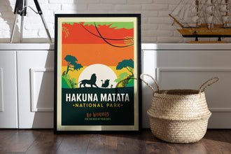 Hakuna Matata Poster, Disney The Lion King Poster, Lion King Wall Art, Lion King Art Print, Retro Print, Disney Posters, Disney Gift, Decor 1599347319