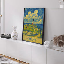 Halifax Canada  Lighthouse Art, Canvas and Poster, Family Seaside, Nova Scotia Wall Art, Canada Travel Souvenir, Van Gogh Style Print