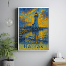 Halifax Canada, Lighthouse Van Gogh Style, Coastal Art Print, Ocean Sunset Digital Download Nautical Wall Decor, Canada Digital Art