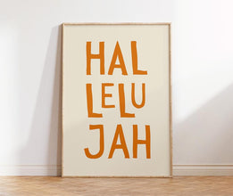 Hallelujah Print, Trendy Christian Wall Art, Orange Christian Poster, Jesus Typography Poster, Minimalist Poster, Faith Print, Wall Decor 4307890473 1410