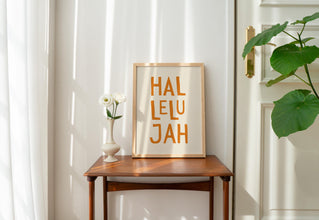 Hallelujah Print, Trendy Christian Wall Art, Orange Christian Poster, Jesus Typography Poster, Minimalist Poster, Faith Print, Wall Decor 4307890473 1410