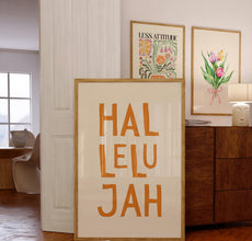 Hallelujah Print, Trendy Christian Wall Art, Orange Christian Poster, Jesus Typography Poster, Minimalist Poster, Faith Print, Wall Decor 4307890473 1410