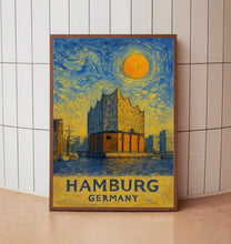 Hamburg Poster Print, Hamburg Travel Poster, 1Hamburg Van Gogh Style Wall Art, Hamburg, Germany
