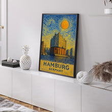 Hamburg Poster Print, Hamburg Travel Poster, 1Hamburg Van Gogh Style Wall Art, Hamburg, Germany