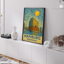 Hamburg Poster Print, Hamburg Travel Poster, Hamburg Van Gogh Style Wall Art, Hamburg, Germany