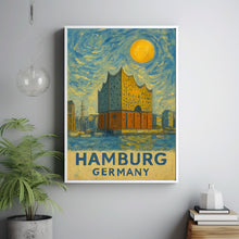 Hamburg Poster Print, Hamburg Travel Poster, Hamburg Van Gogh Style Wall Art, Hamburg, Germany