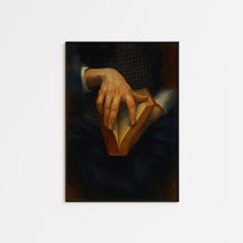 Hand and Book Study – Vintage Dark Academia Art Print 4297705663