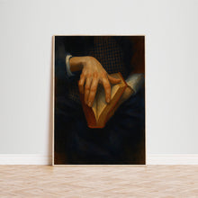 Hand and Book Study – Vintage Dark Academia Art Print 4297705663