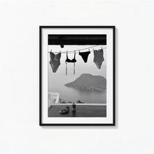 Hanging Bikini Print,  Black and White Coastal Wall Art, Summer Poster, Vintage Print, Photography Prints, Museum Quality Photo Art Print 4355429883