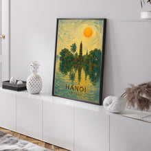 Hanoi Poster Print, Hanoi Travel Poster, Hanoi Van Gogh Style Wall Art, Hanoi, Vietnam