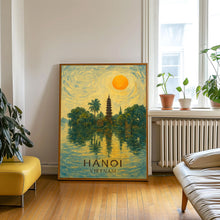 Hanoi Poster Print, Hanoi Travel Poster, Hanoi Van Gogh Style Wall Art, Hanoi, Vietnam