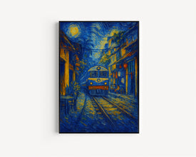 Hanoi Travel Poster - Vietnam Wall Art Print, Cafe Illustration Artwork, Home & Office decor, Gift idea, Train Street Travel print