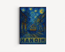 Hanoi Travel Poster - Vietnam Wall Art Print, Cafe Illustration Artwork, Home & Office decor, Gift idea, Train Street Travel print (2)
