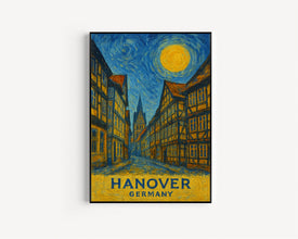 Hanover Poster Print, Hanover Travel Poster, Hanover Van Gogh Style Wall Art, Hanover, Germany