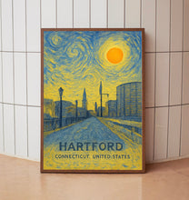 Hartford Poster Print, Hartford Travel Poster, Hartford Van Gogh Style Wall Art, Hartford, Connecticut, United States