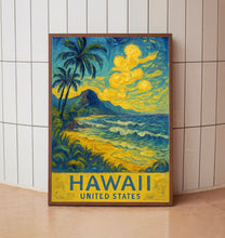 Hawaii Kauai Travel Poster, Maui Hawaii Travel Poster Print, Hawaii Travel Poster Wall Art, Hawaii Islands, Coastal Travel Poster