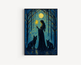 Hecate Premium Matte Poster, Art Nouveau Print, Hekate Greek Goddess of Magic and Witchcraft, Divine Feminine Art, Greek Mythology Decor