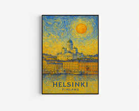 Helsinki Poster Print, Helsinki Travel Poster, Helsinki Van Gogh Style Wall Art, Helsinki, Finland