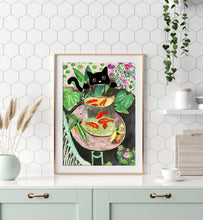 Henri Matisse Gold Fish with black cat Poster, Henri Matisse Wall art, Matisse Exhibition print, Birthday Gift, Famous painting with cat 1372037079