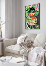 Henri Matisse Gold Fish with black cat Poster, Henri Matisse Wall art, Matisse Exhibition print, Birthday Gift, Famous painting with cat 1372037079