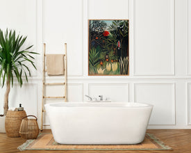 Henri Rousseau Monkeys and Parrot, Henri Rousseau print, Henri Rousseau poster, Tropical wall art, Tropical exhibition poster 1167439846