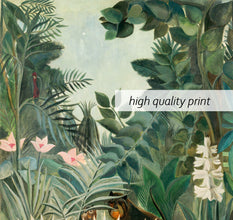 Henri Rousseau The Equatorial Jungle Print with Flamingo, Jungle tropical poster, Tropical wall art, Henri Rousseau poster, Wall Decor 1441908530