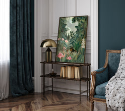 Henri Rousseau The Equatorial Jungle Print with Flamingo, Jungle tropical poster, Tropical wall art, Henri Rousseau poster, Wall Decor 1441908530