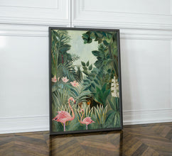 Henri Rousseau The Equatorial Jungle Print with Flamingo, Jungle tropical poster, Tropical wall art, Henri Rousseau poster, Wall Decor 1441908530