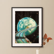 Highway Home  Sci-Fi Poster by Taudalpoi Retro Space Art, Vintage Collage, Sci-Fi Poster, Surreal Art, Retro Art, Cosmic Art, Nasa Poster 1343312172