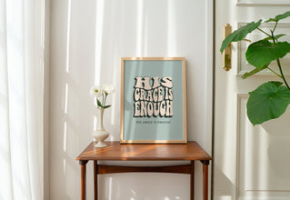 His Grace is enough print, Christian Wall Art, Large Printable Art, Sage Green Poster, Prayer Room Decor, Digital Download 1539286462