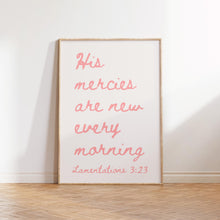 His Mercies Are New Print Pink Christian Wall Art (Digital Download) 1797436225